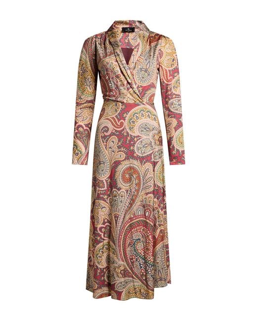 Etro Multicolor Midi Dress Viscose, Elastane