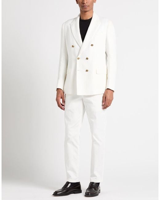 Eleventy White Blazer Linen for men