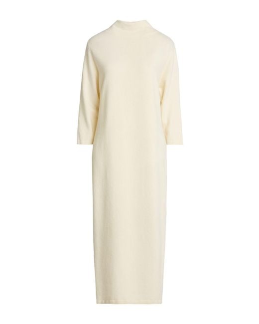Gentry Portofino White Midi Dress Virgin Wool, Cashmere