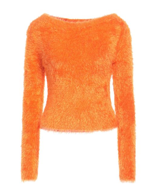 MARINE SERRE Orange Crescent-motif Knitted Jumper