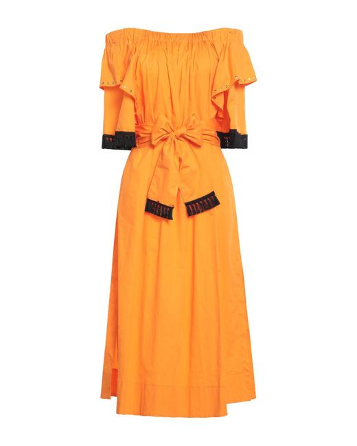 Vestido midi Clips de color Orange