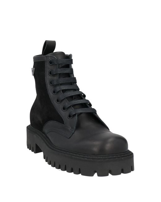 Emporio Armani Black Ankle Boots for men