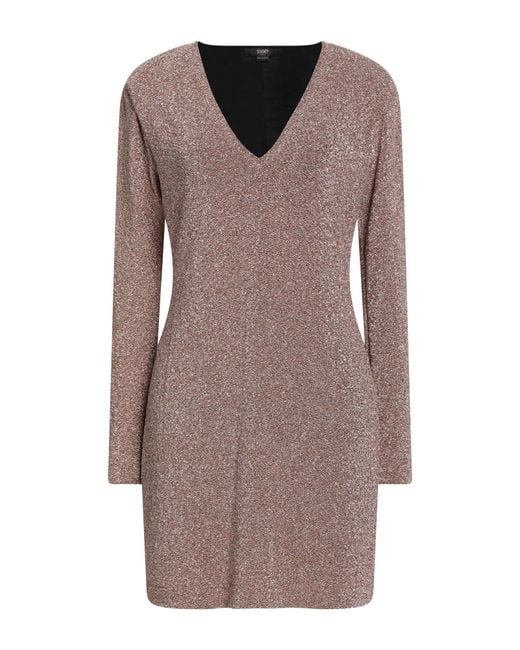 SEVENTY VENEZIA Brown Mini Dress Polyester, Polyamide, Elastane