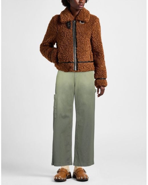 Pinko Green Pants Cotton, Elastane