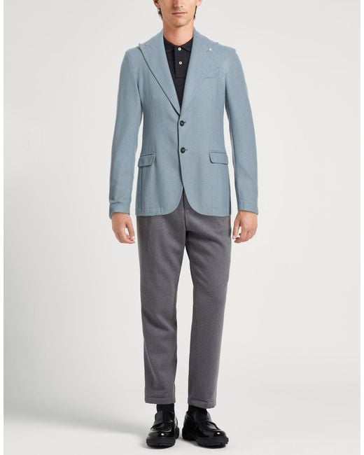 Manuel Ritz Blue Blazer Virgin Wool, Polyester for men