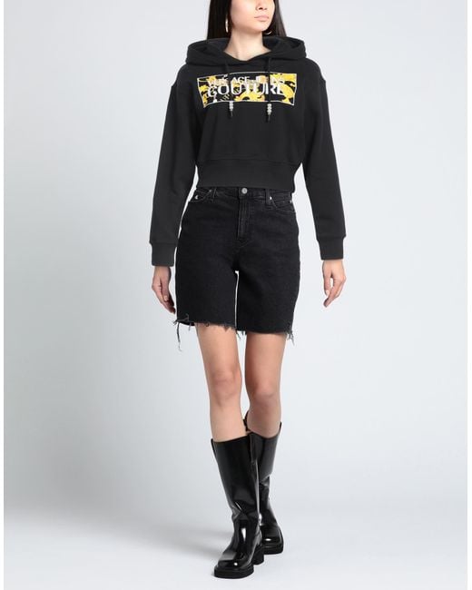 Versace Jeans Couture Black Sweatshirt Cotton, Elastane