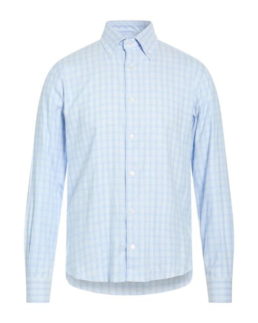 Fedeli Blue Shirt Cotton, Lyocell for men