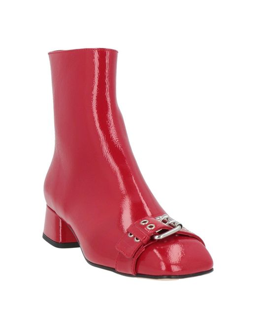 MSGM Red Ankle Boots