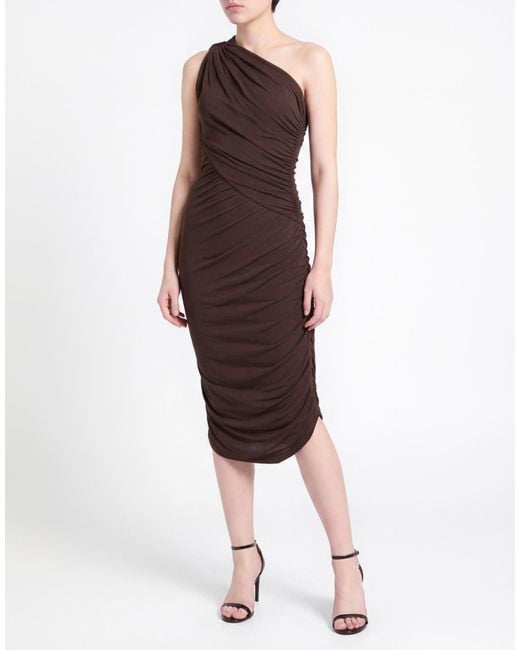 Rick Owens Brown Dark Midi Dress Viscose, Polyamide, Elastane