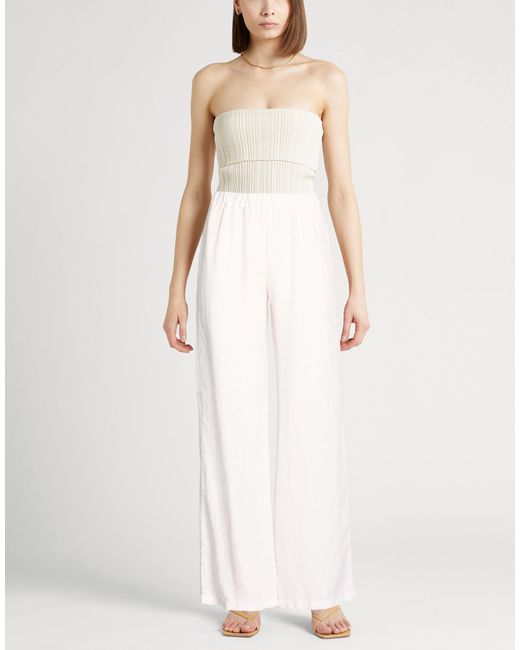 120% Lino White Pants Linen