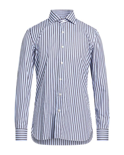 Luigi Borrelli Napoli Blue Light Shirt Cotton for men