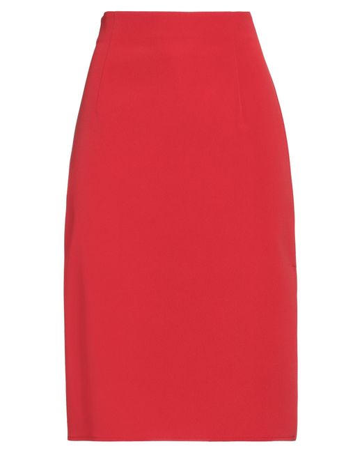 Anna Molinari Red Midi Skirt
