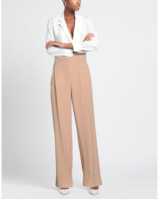 SIMONA CORSELLINI Natural Pants Polyester, Elastane