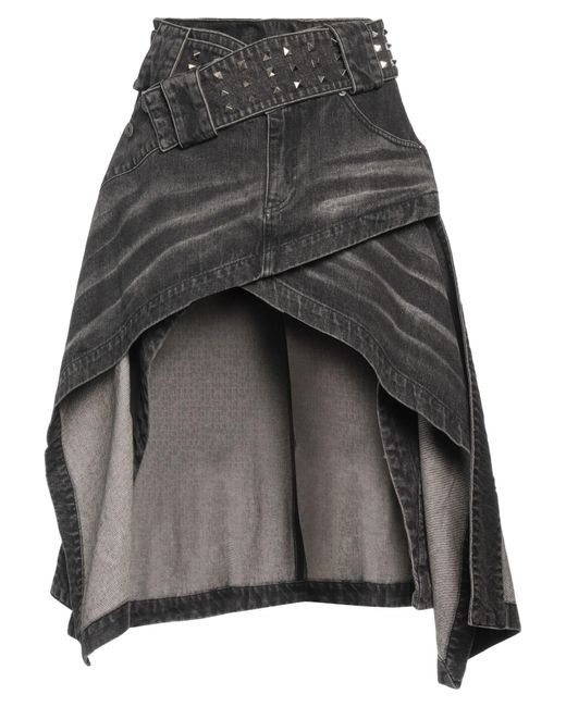 MARRKNULL Gray Denim Skirt