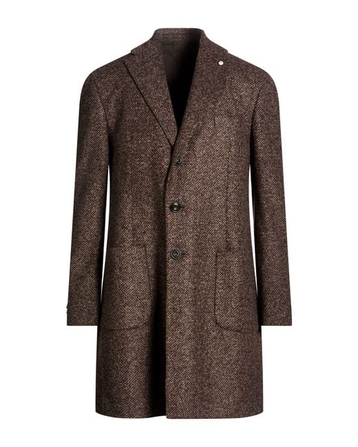 L.b.m. 1911 Brown Dark Coat Polyester, Acrylic, Virgin Wool for men