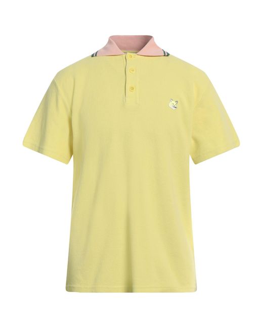 Maison Kitsuné Yellow Polo Shirt for men