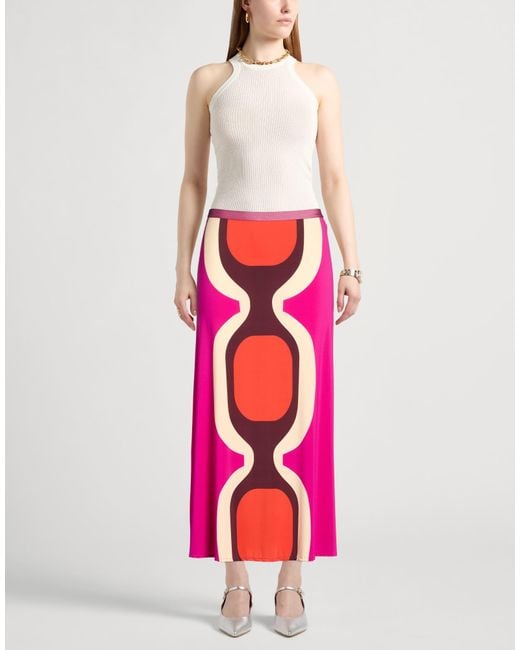 Siyu Pink Fuchsia Maxi Skirt Polyamide, Elastane