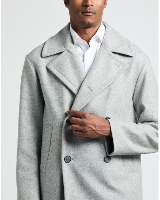 Hevò Gray Light Coat Virgin Wool, Polyamide for men