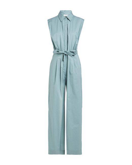 Peserico Blue Easy Pastel Jumpsuit Cotton, Elastane