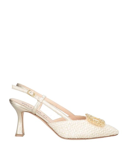 Melluso Natural Pumps Textile Fibers, Leather