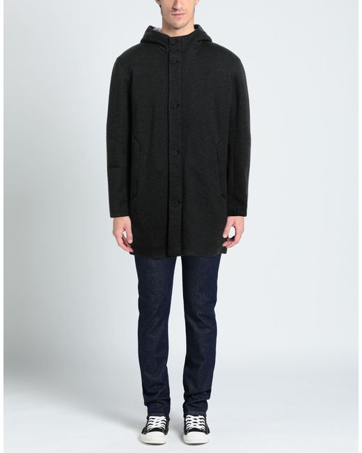 Esemplare Black Charcoal Coat Viscose for men
