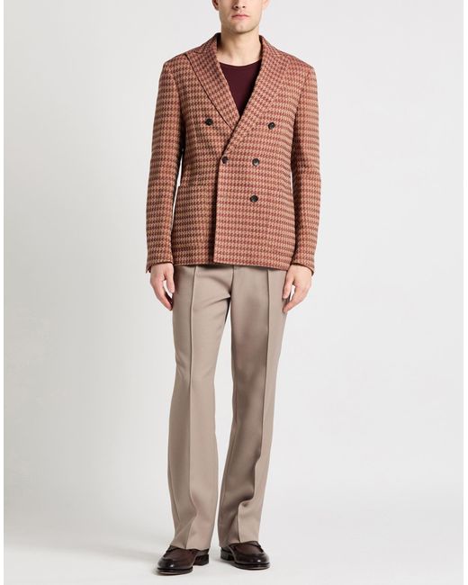 Lardini Brown Camel Blazer Wool, Cotton, Elastane for men