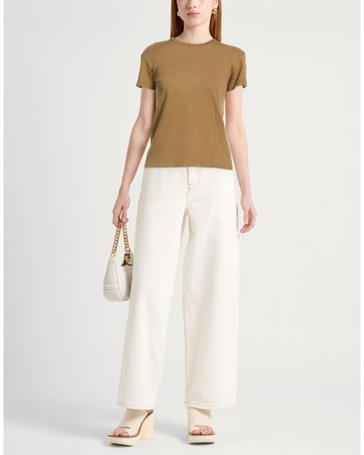 Officine Generale Natural T-Shirt Cotton, Linen