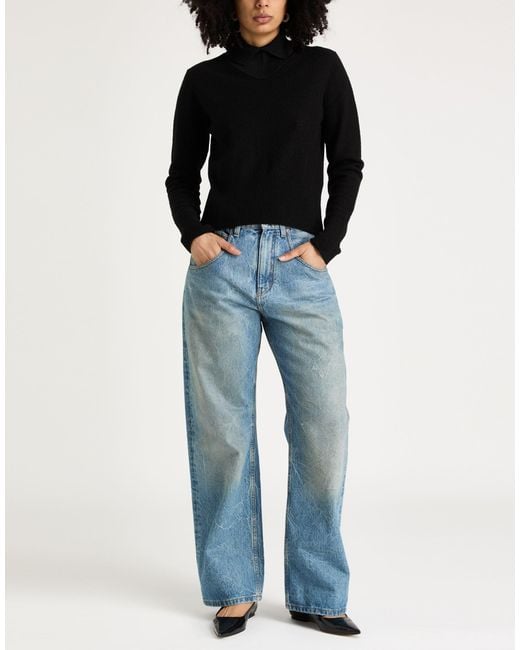 Jil Sander Black Turtleneck Wool, Viscose