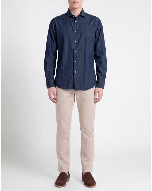 Manuel Ritz Blue Shirt Cotton for men