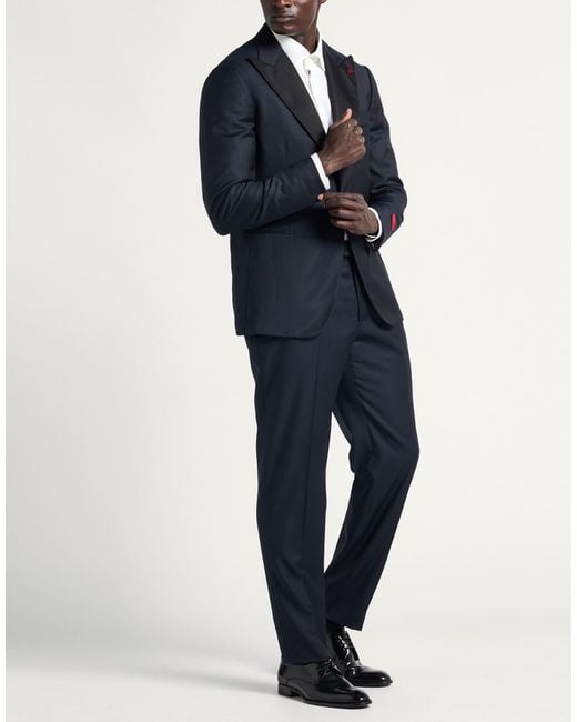 Isaia Blue Suit Wool for men