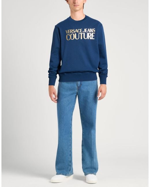 Versace Jeans Couture Blue Sweatshirt Cotton for men