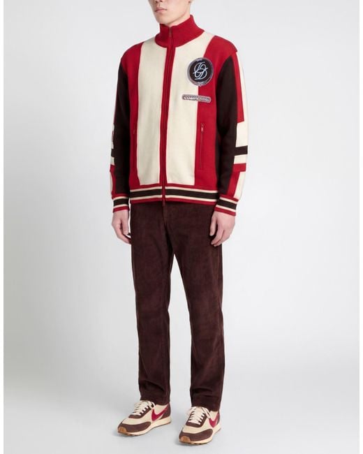 Drole de Monsieur Red Cardigan Merino Wool for men