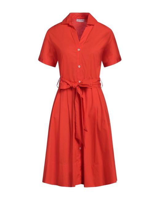 ROSSO35 Red Midi-Kleid