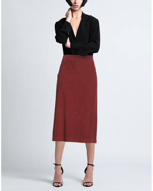 Pomandère Red Midi Skirt Cotton