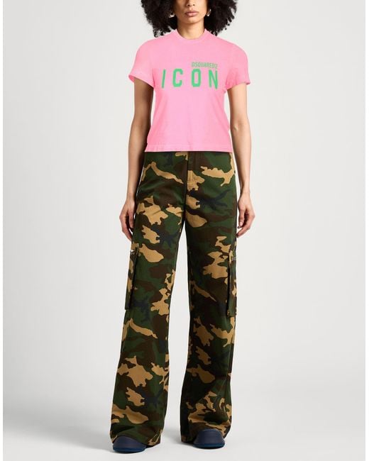 DSquared² Pink T-Shirt Cotton, Elastane