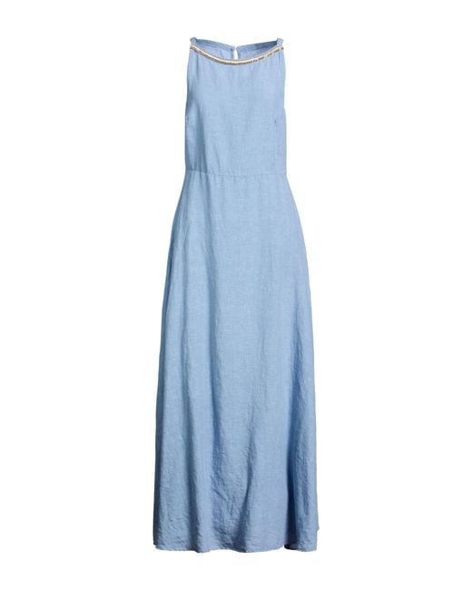 120% Lino Blue Maxi Dress Linen