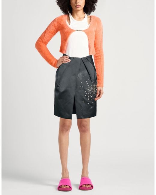 DES_PHEMMES Gray Mini Skirt Polyester