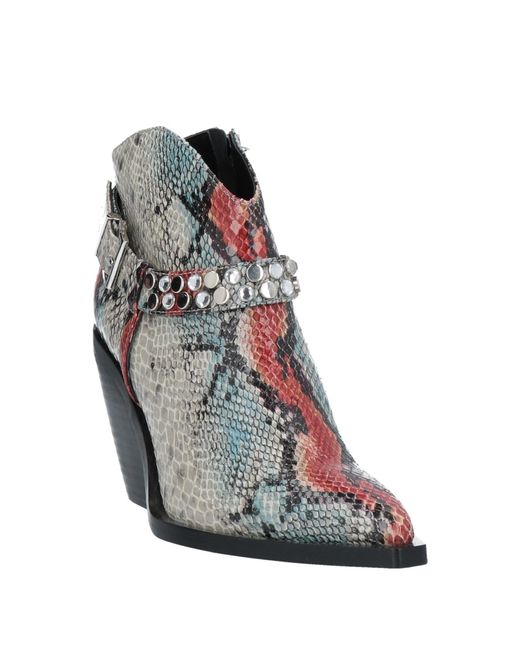 ERMANNO FIRENZE Gray Light Ankle Boots Soft Leather
