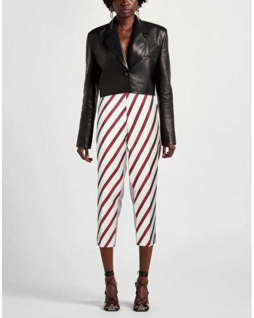 Berwich Red Ivory Pants Acetate, Cotton, Polyamide