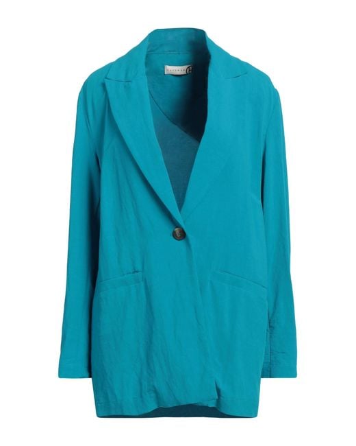 Haveone Blue Blazer Viscose, Linen