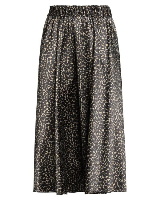 Shirtaporter Gray Camel Midi Skirt Polyester