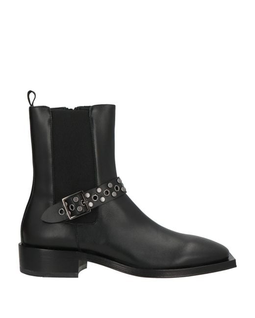 MICH SIMON Black Ankle Boots Calfskin for men
