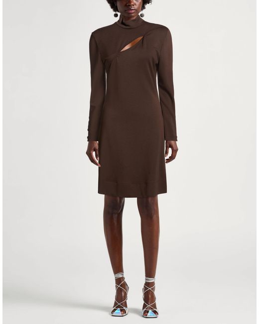 Blugirl Blumarine Brown Chocolate Midi Dress Viscose, Polyester, Elastane