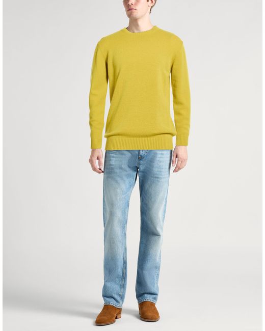Roberto Collina Yellow Lime Sweater Merino Wool, Cashmere for men