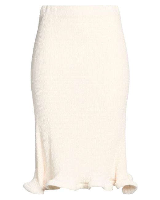 Jil Sander White Cream Midi Skirt Polyester, Cotton, Elastane