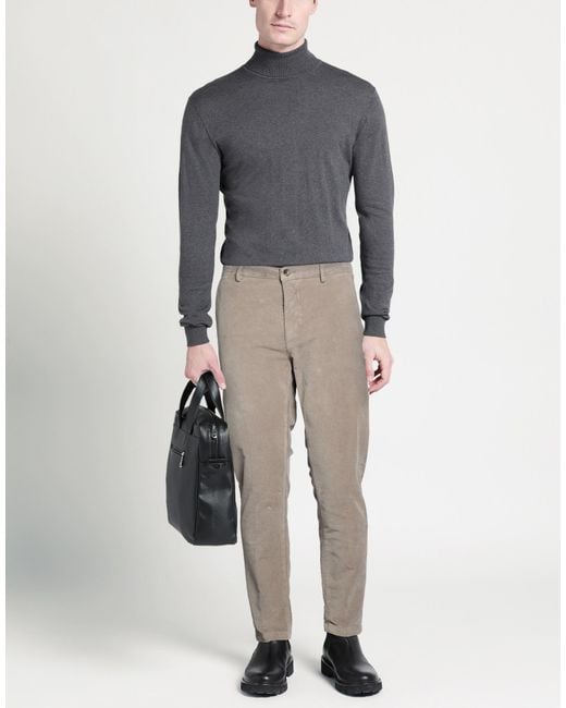 Yan Simmon Gray Pants Cotton, Elastane for men
