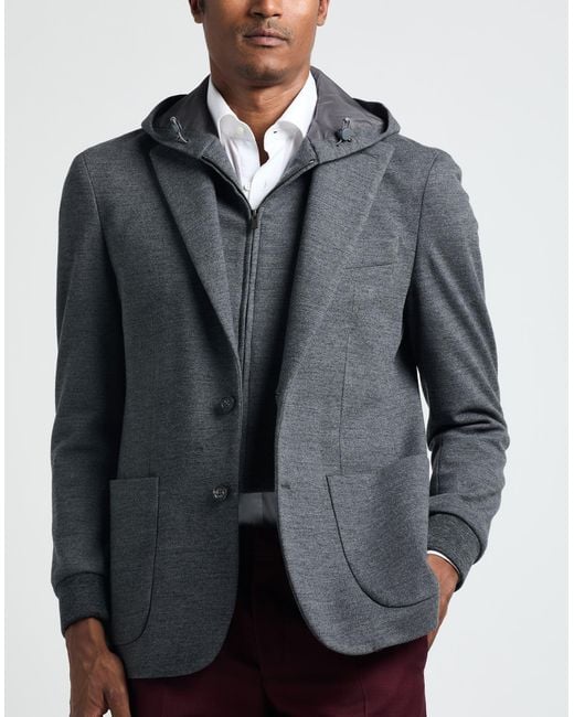 Hevò Gray Jacket Virgin Wool for men