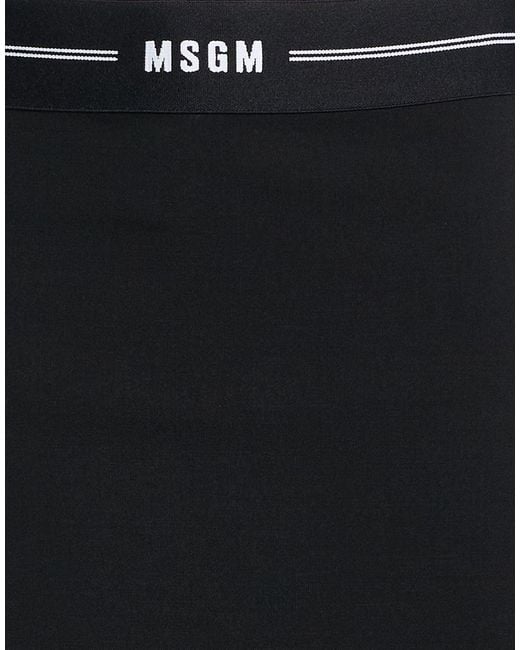 MSGM Black Midi Skirt Virgin Wool, Elastane
