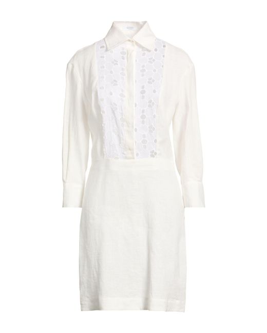 Barba Napoli White Mini Dress Linen