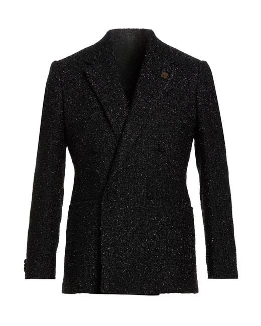 Lardini Black Blazer Polyamide, Wool, Acrylic, Silk for men